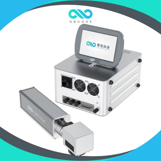 Marcadora láser de fibra estática Qbcode de alta velocidad para múltiples idiomas 30W para metal, vidrio, plástico con certificación CE